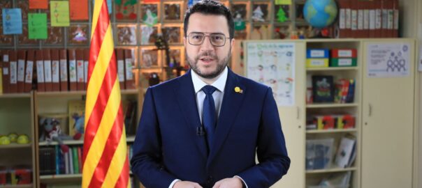 Aragonès ha fet el discurs a l’escola Rosselló-Pòrcel de Santa Coloma de Gramenet