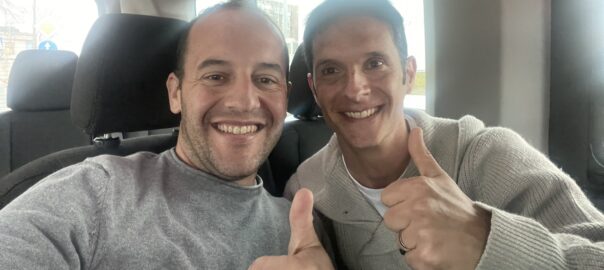 Lluís Cortés amb el preparador físic de la selecció ucraïnesa, Jordi Escura (fotografia: @Llcortes14).