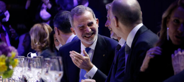 El rei espanyol Felip VI durant el sopar del Mobile World Cogress (MWC) de l'any passat