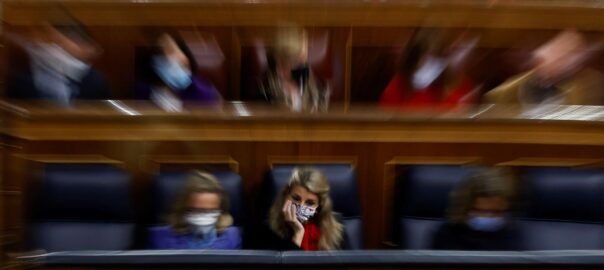 Yolanda Díaz ahir al congrès espanyol. Fotografia de Chema Moya