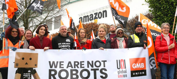 Protesta a Europa dels treballadors d'Amazon.