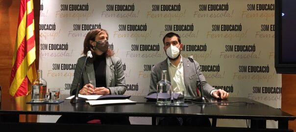 Roda de premsa sobre el nou currículum educatiu amb la secretària de Transformació Educativa, Núria Mora i el director general d'Innovació, Recerca i Cultura Digital, Joan Cuevas