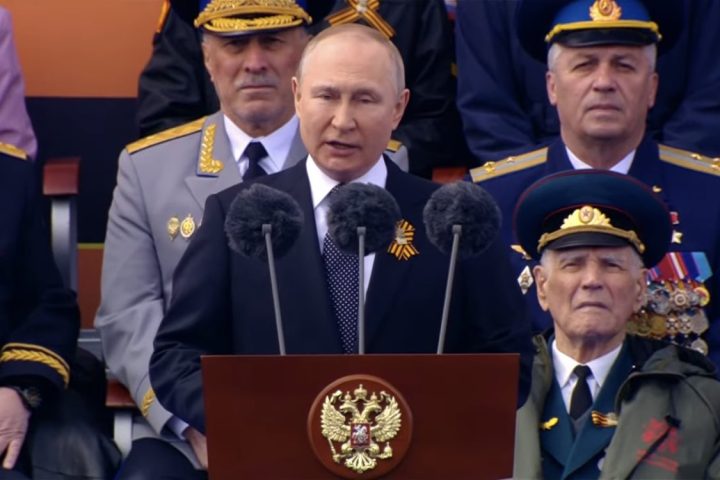 El president rus, Vladímir Putin, durant el Dia de la Victòria.
