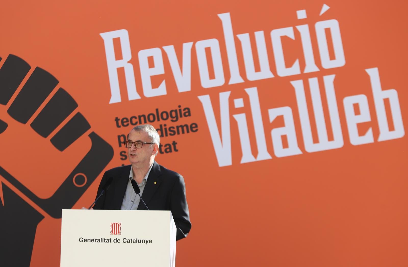 Vicent Partal, ahir al Palau Robert (Foto: Albert Salamé)