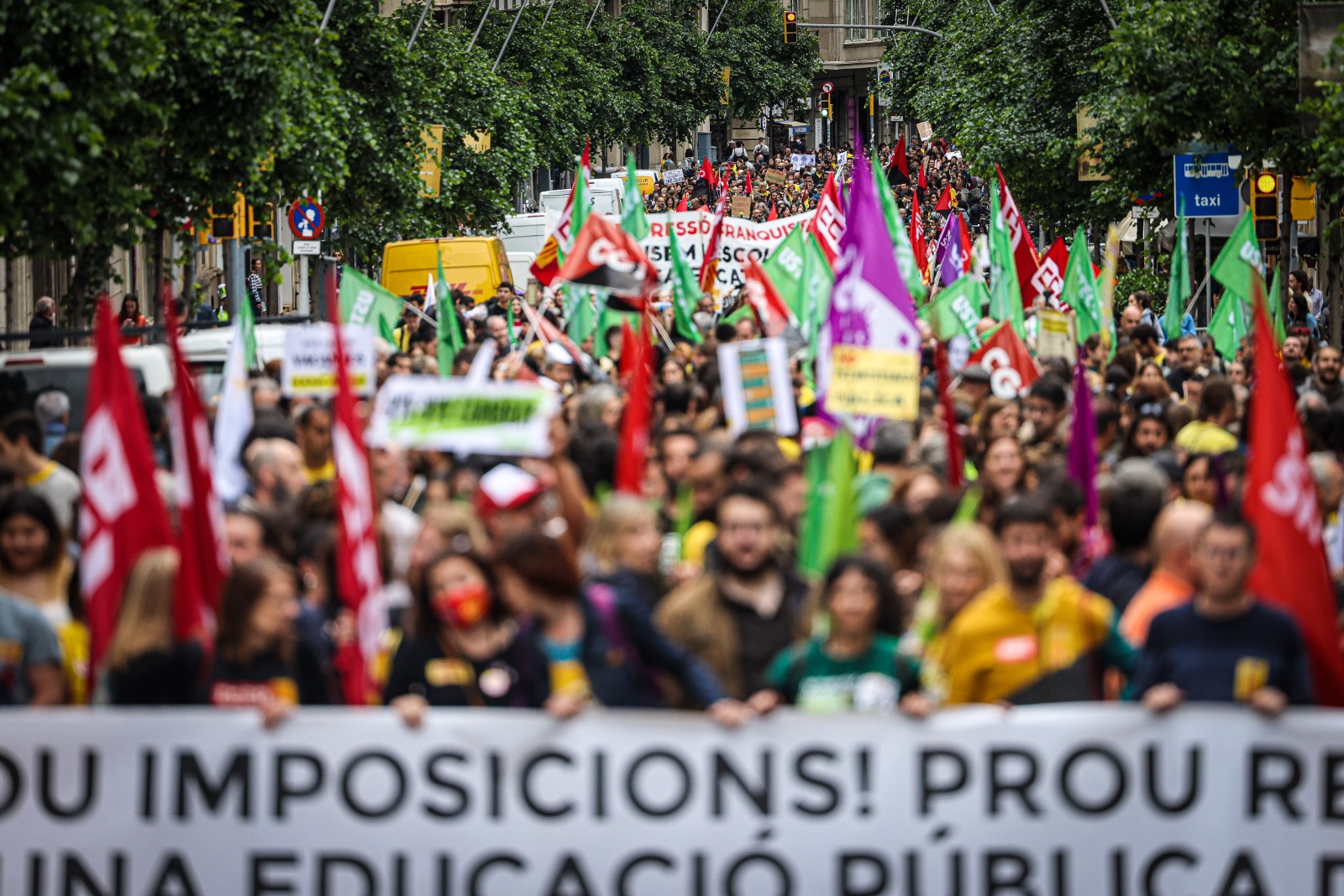 Imatge de la manifestació de la vaga del 23 de març. Fotografia: Albert Salamé