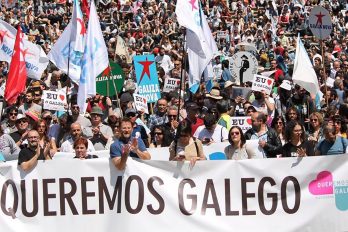 Imatge d'arxiu d'una manifestació organitzada per Queremos Galego el Dia de les Lletres Gallegues (fotografia: Queremos Galego).