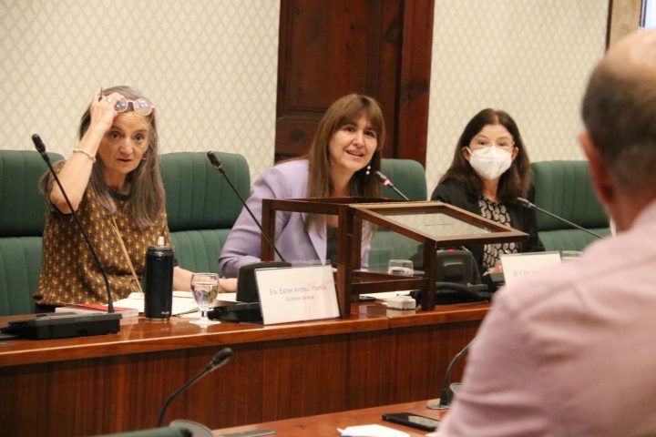 La secretària del parlament, Esther Andreu, i la presidenta, Laura Borràs, en una imatge d'arxiu (Foto: Sílvia Jardí)