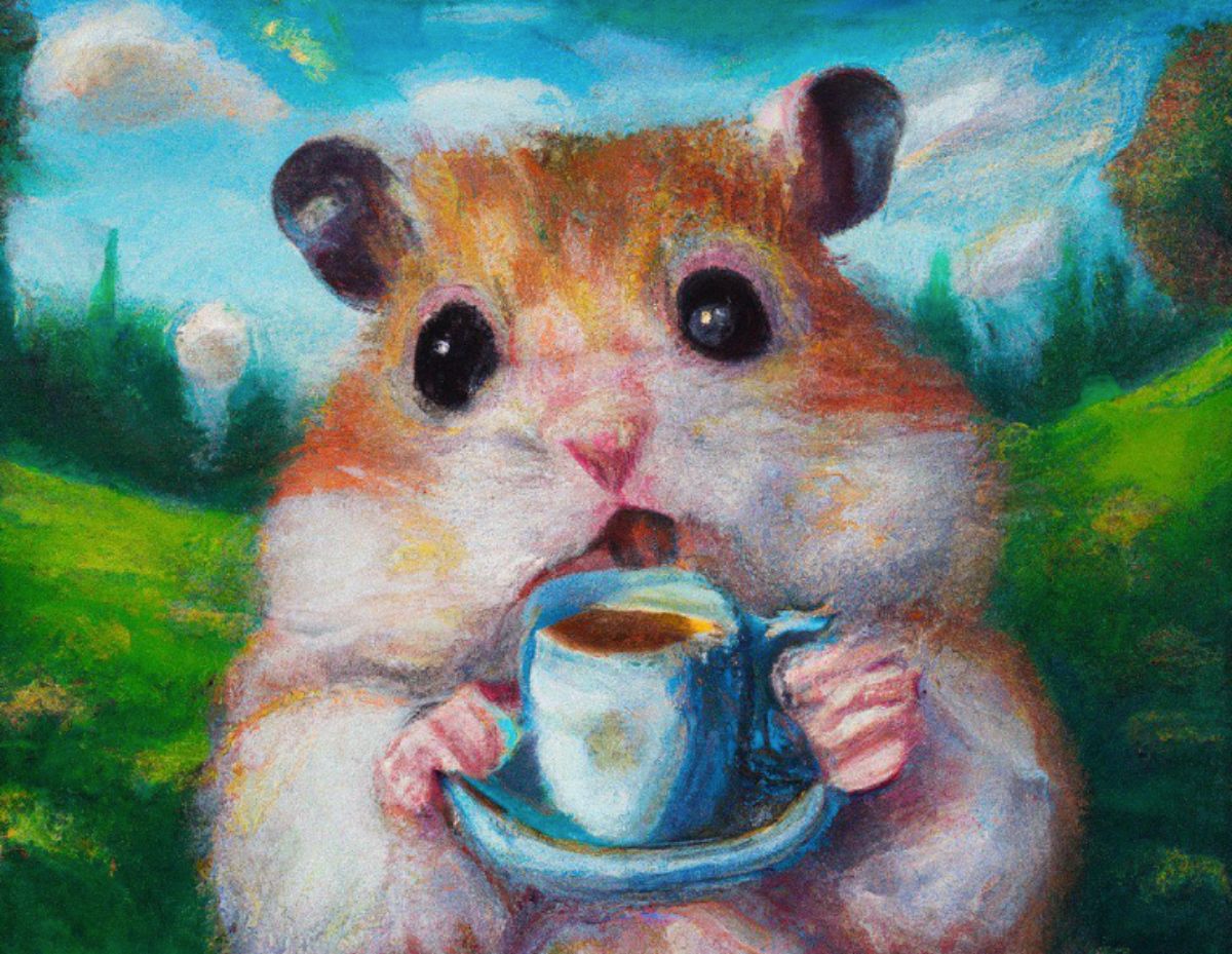 Aquest hàmster no l'ha pintat cap humà, ha estat generat per la intel·ligència artificial DALL·E 2.