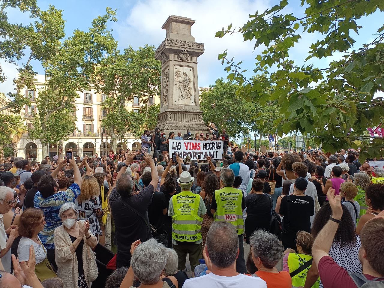 Imatges de la protesta a Barcelona.