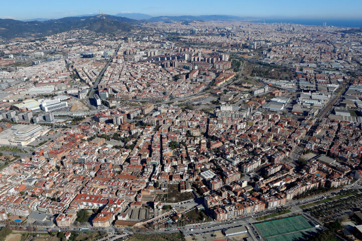 Vista aèria de la zona urbana de Cornellà de Llobregat