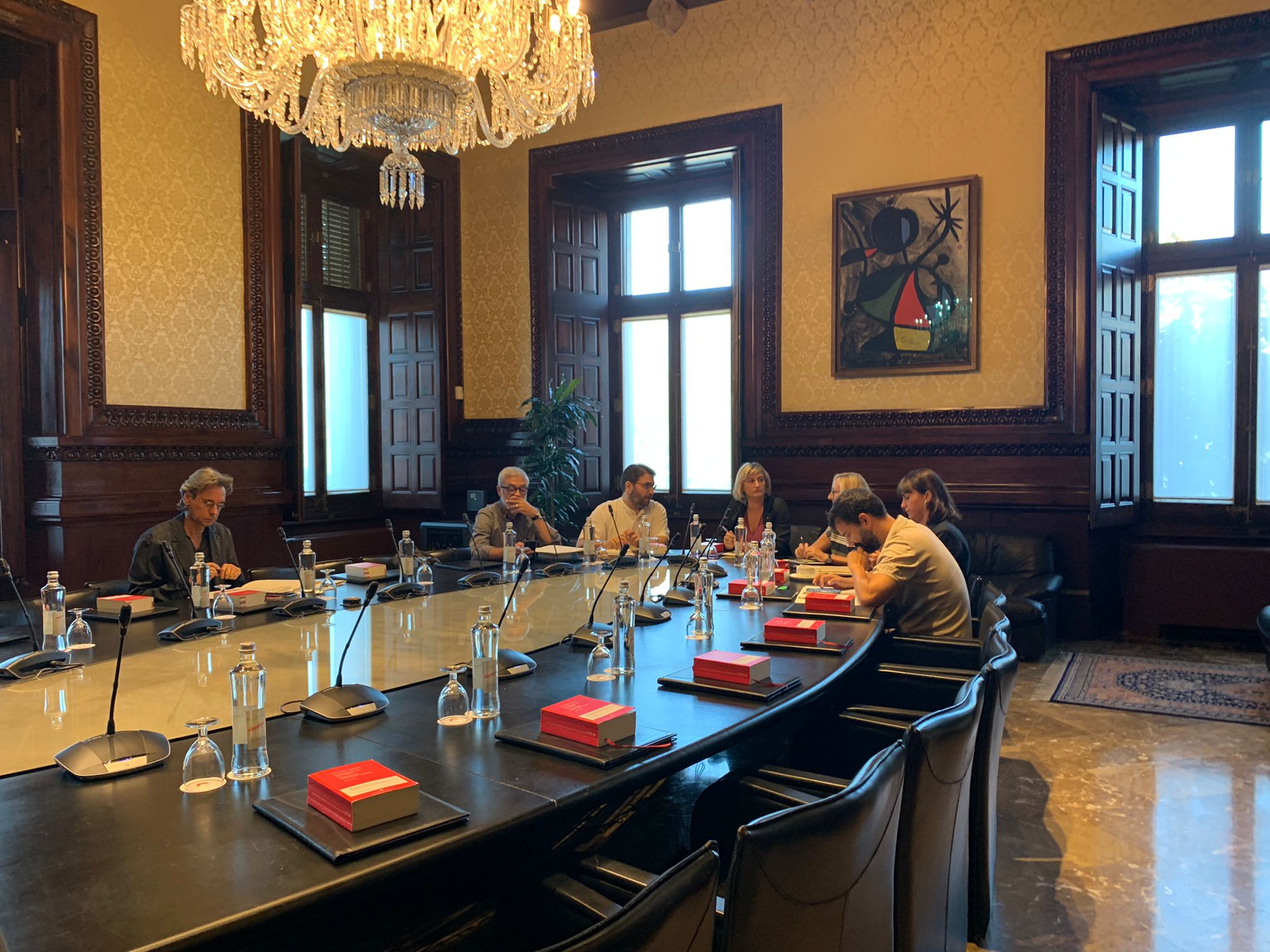 Alba Vergés, presidint la reunió de la mesa