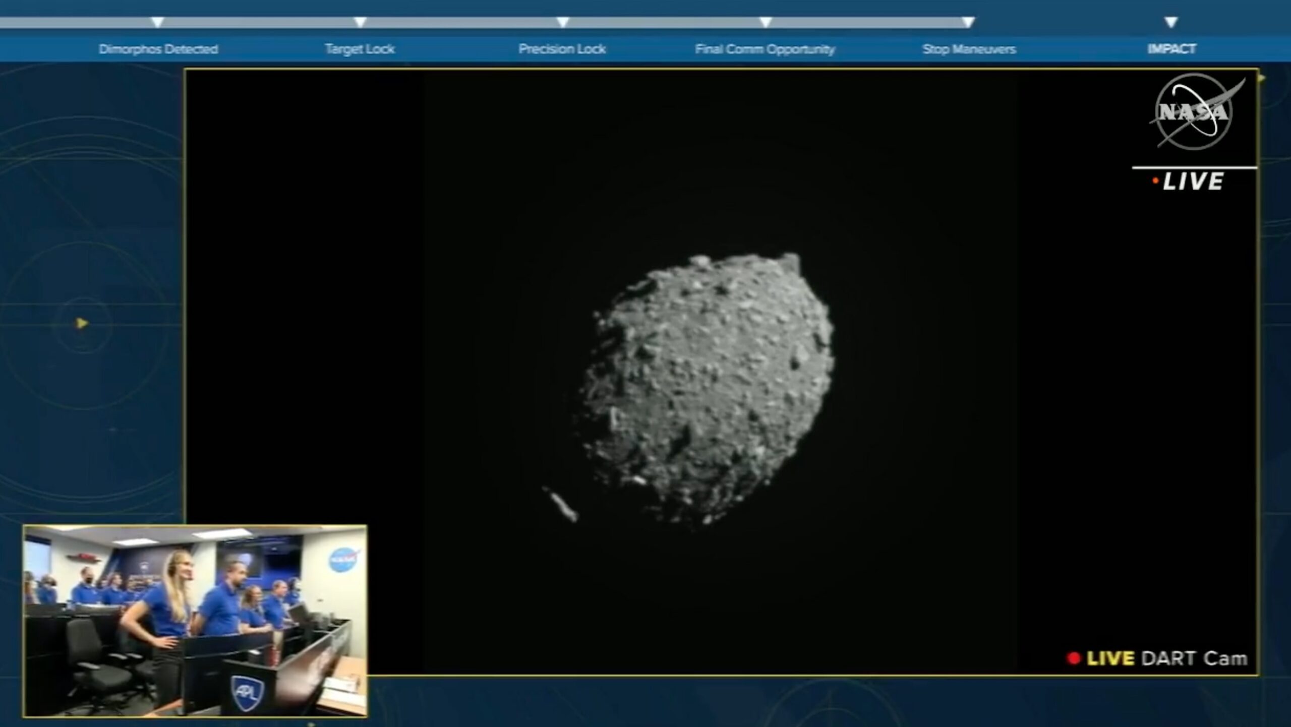 Captura de pantalla del moment de l'impacte