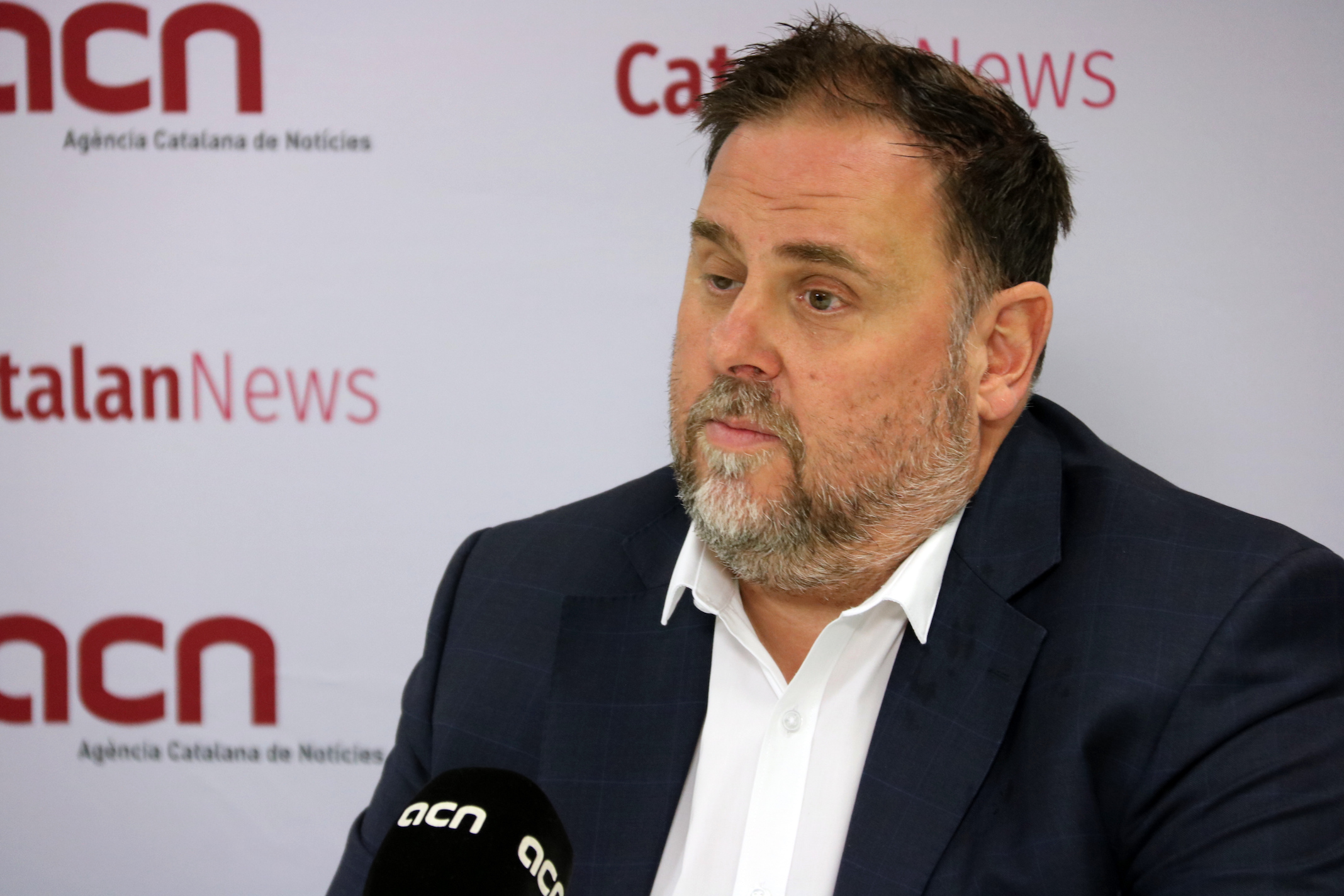 Junqueras en un moment de l'entrevista (fotografia: ACN/ Marta Sierra i Bernat Vilaró)