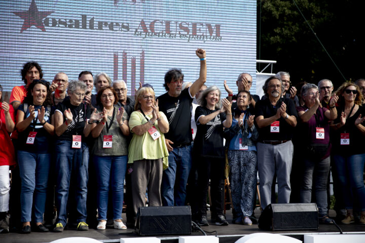 Mmembres del secretariat nacional, un un acte celebrat fa uns mesos a la plaça de Catalunya de Barcelona