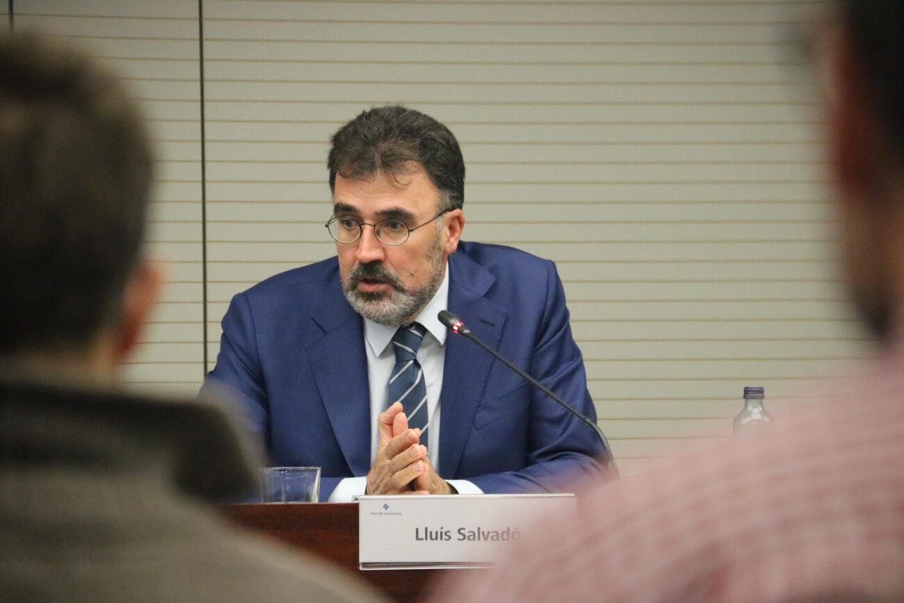 El nou president del Port de Barcelona, Lluís Salvadó, ahir en conferència de premsa (fotografia: ACN/Miquel Vera).