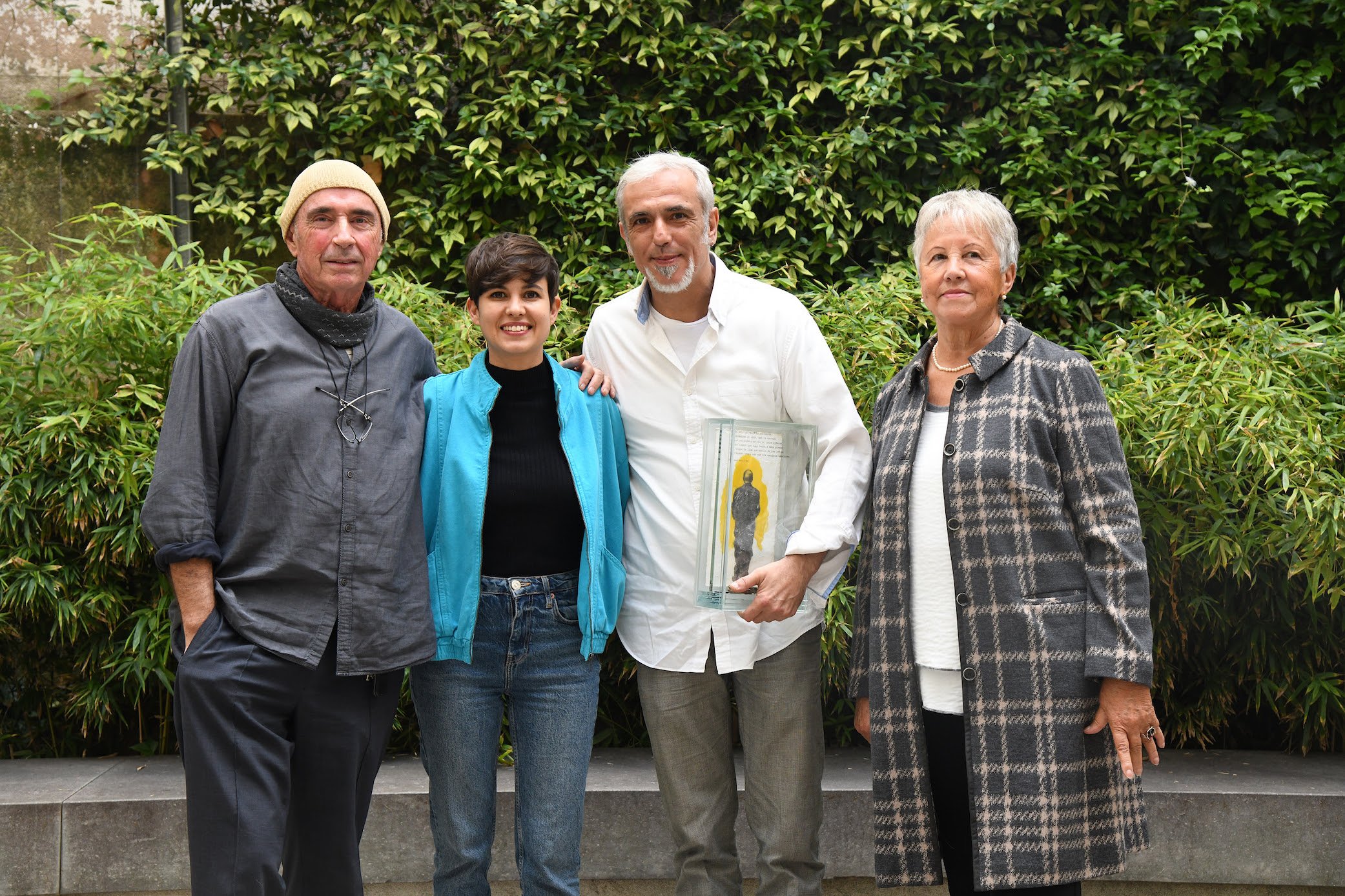 Lluís Llach Anna Andreu, Carles Dénia i Montserrat Sans, vídua de Miquel Martí i Pol