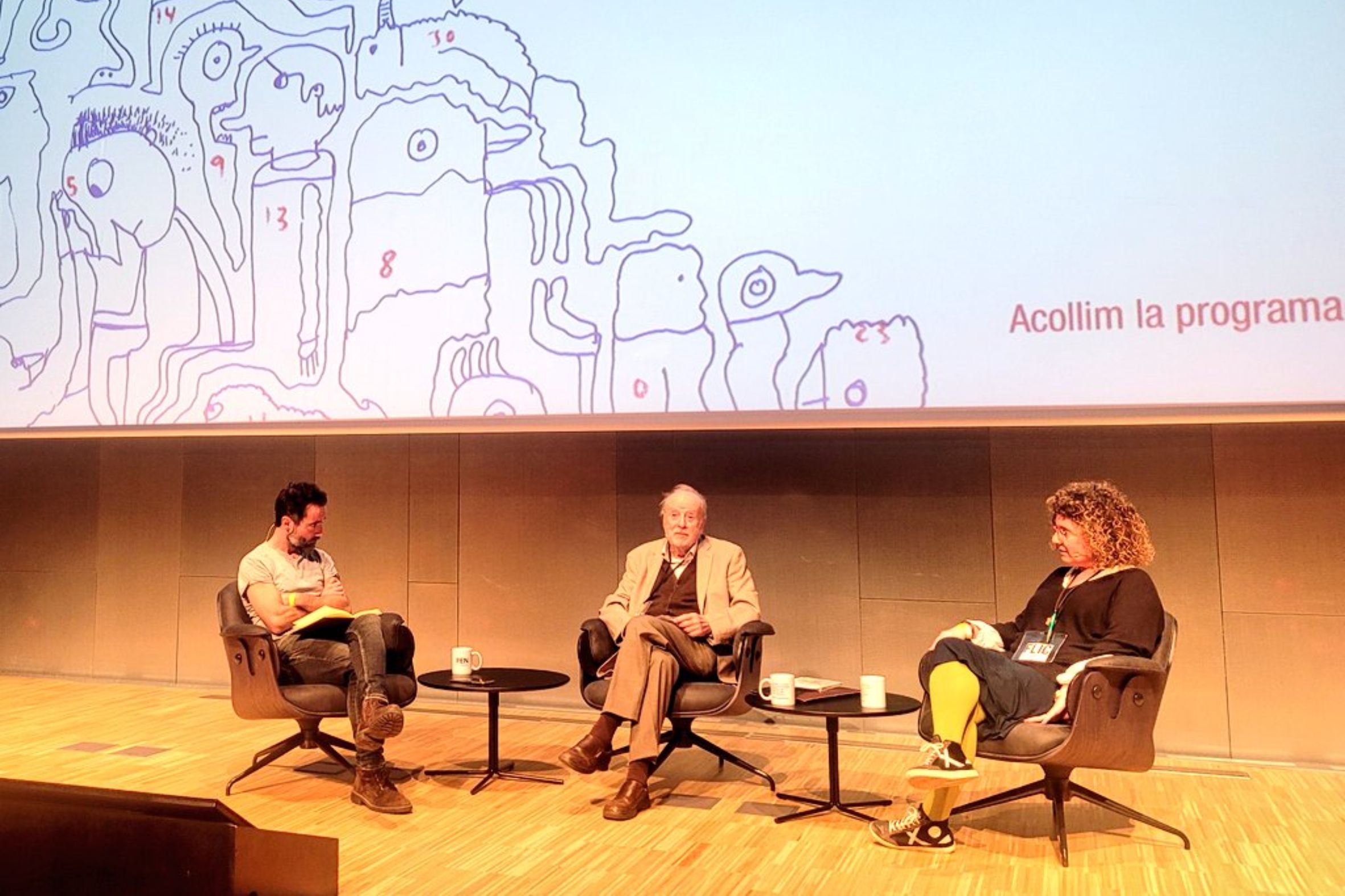 Xerrada sobre el repte d’escriure per a nens i joves, al festival FLIC, amb Joaquim Carbó i David Guzman.