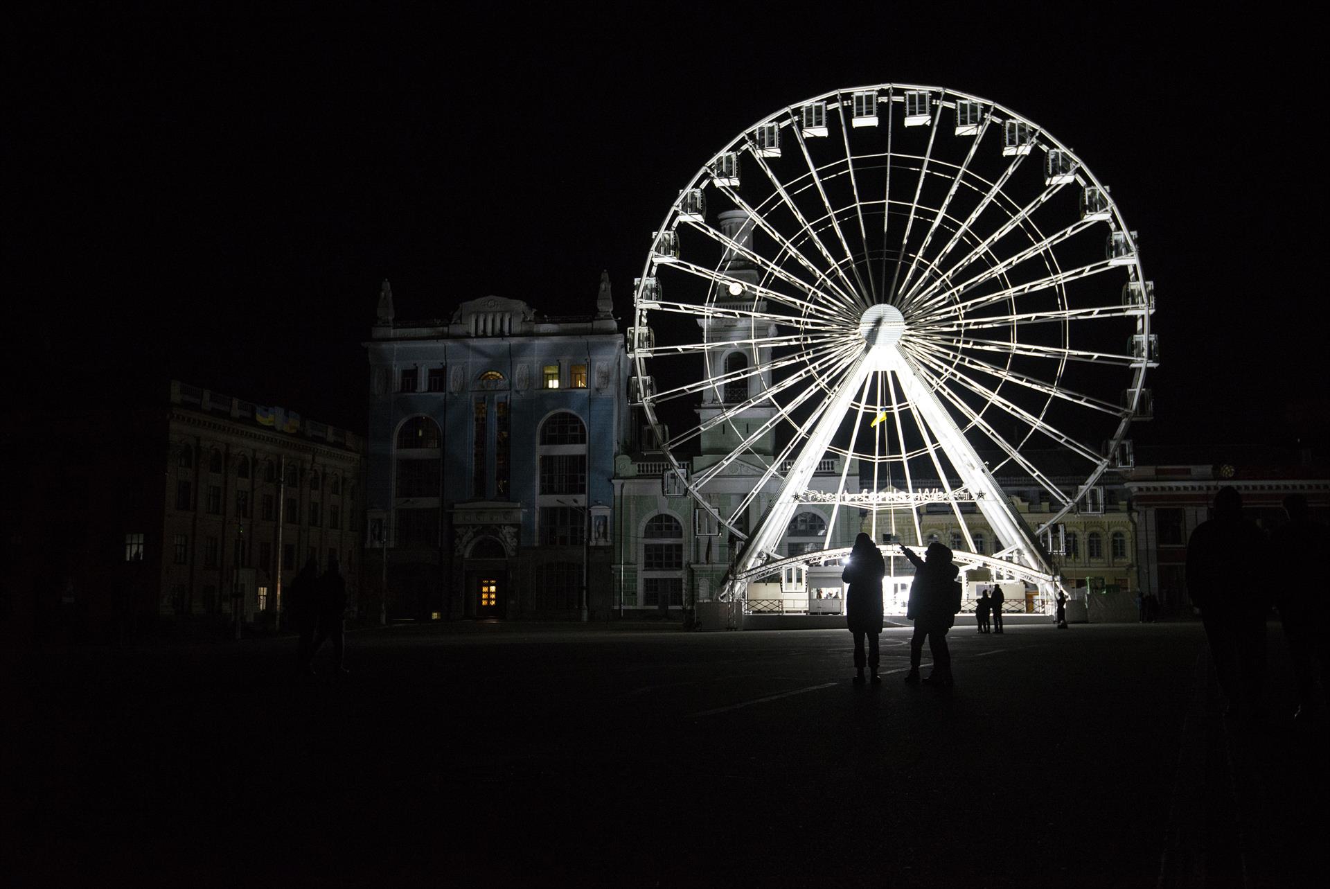 Atracció aturada a Kíiv pels talls elèctrics derivats dels atacs russos. Fotografia: Europa Press
