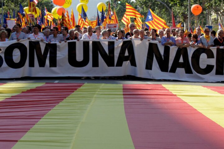 La manifestació de resposta a la sentència contra l'estatut. Barcelona, 2010.