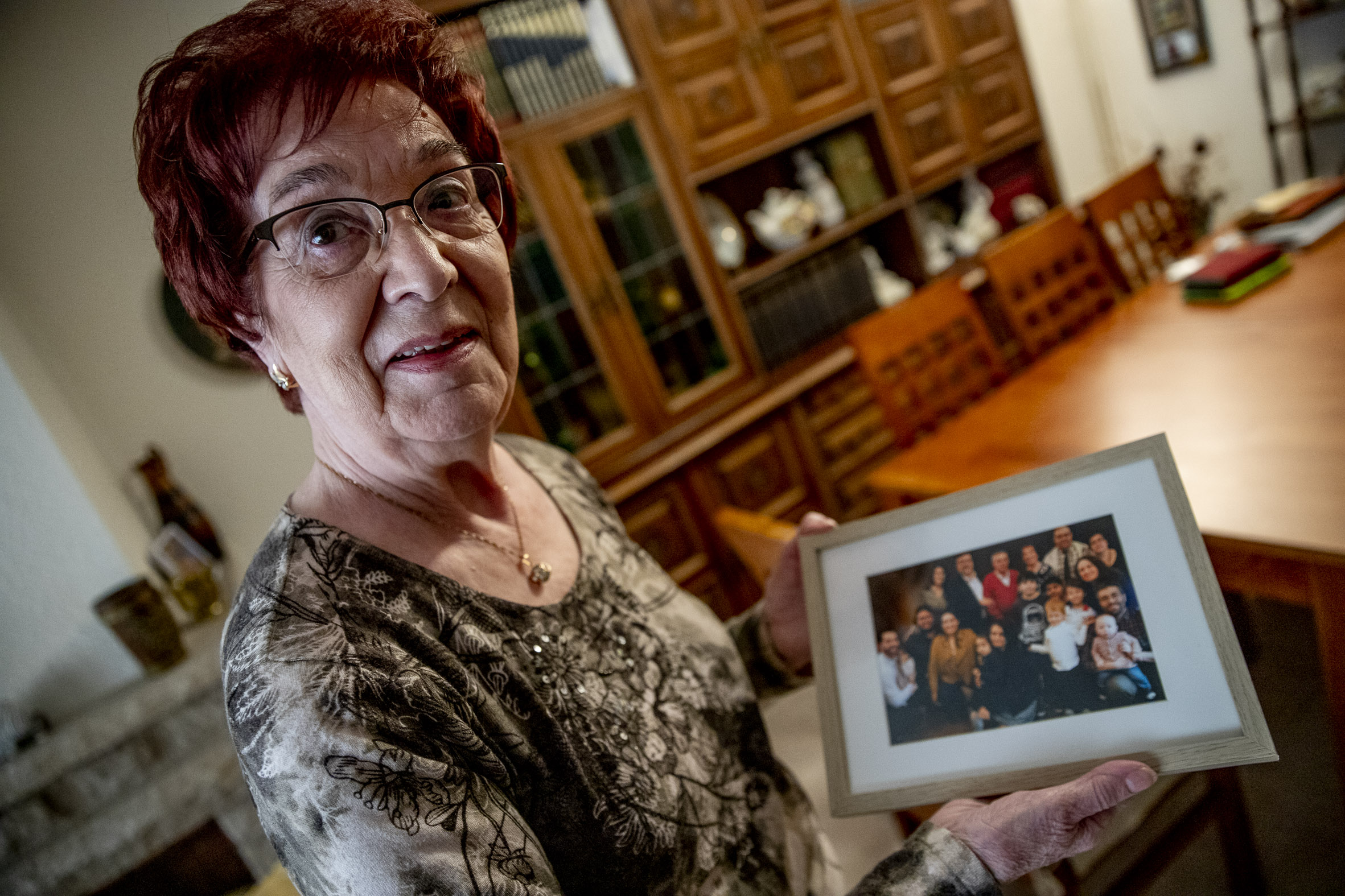 Rosa Maria Font Casanovas amb els seus fills i néts