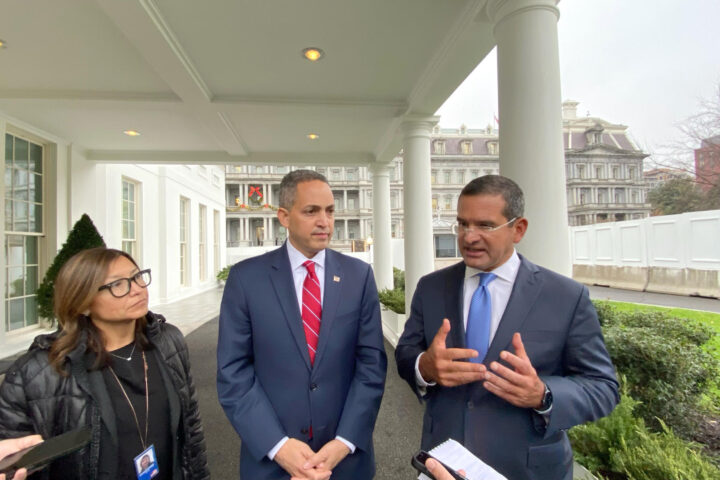 El governador de Puerto Rico, Pedro Pierluisi, a la Casa Blanca. (Fotografia de Beatriz Pascual)