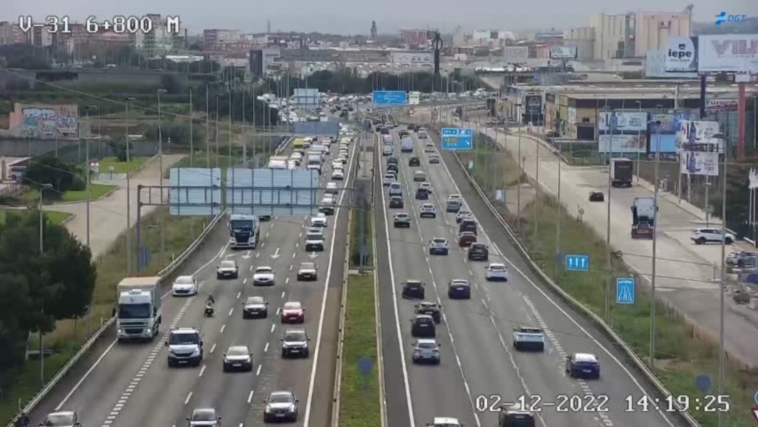 Imatge de les càmeres de la DGT de les retencions a l'A-3