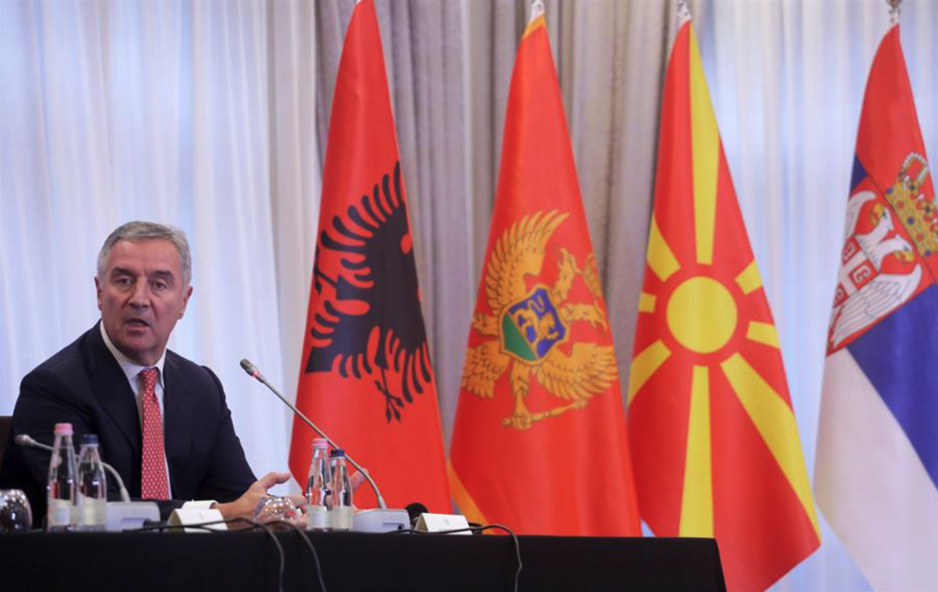 El president Đukanović durant la darrera cimera EU-Balcans.