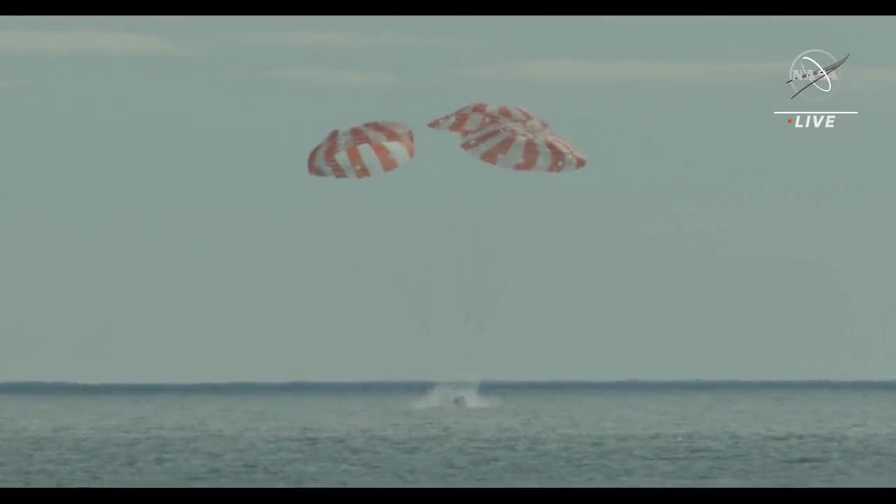 Moment de l'amaratge d'Orion. Fotografia: NASA.