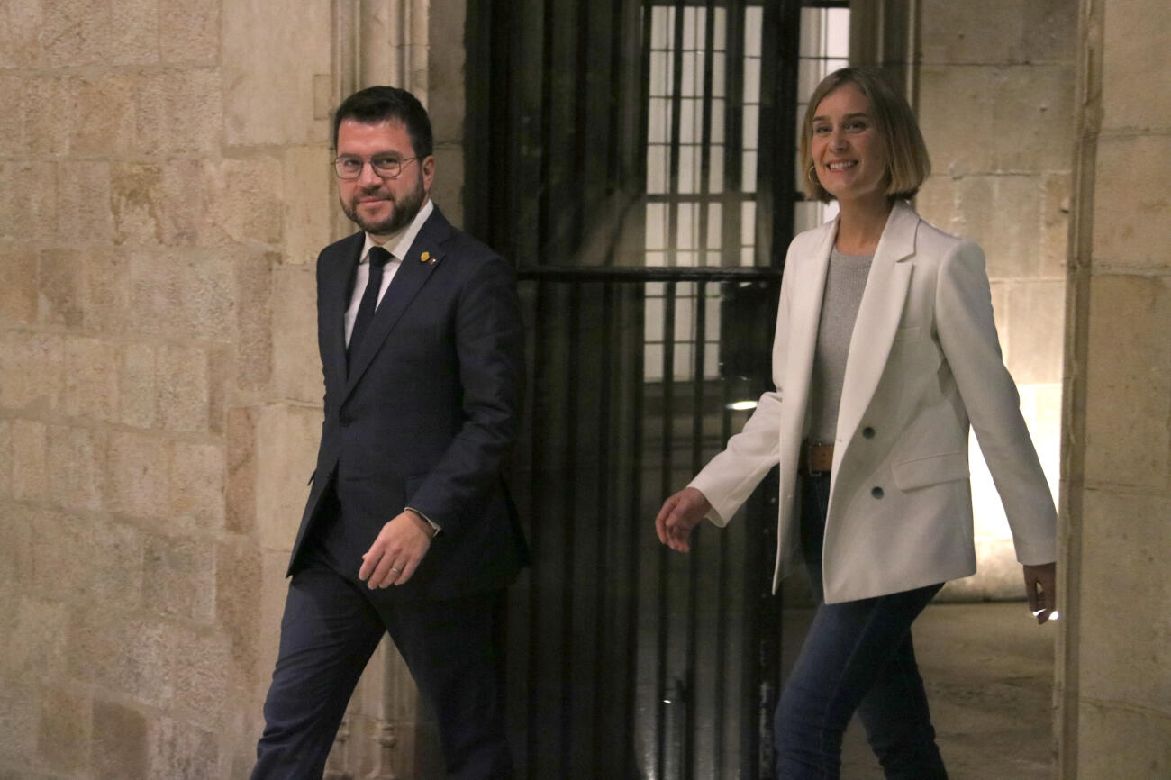 Pere Aragonès i Jéssica Albiach, el desembre del 2022 al Palau de la Generalitat