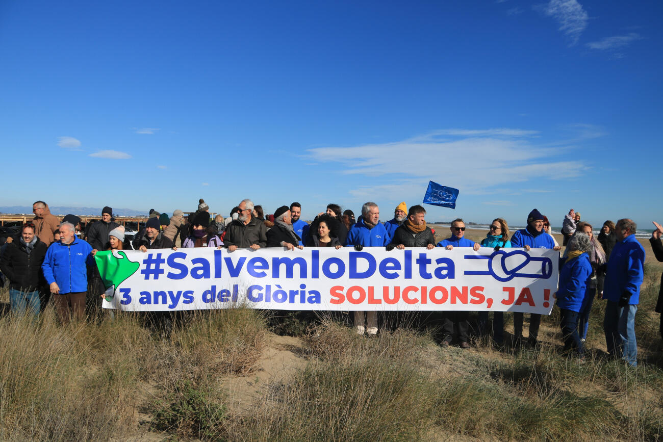 La Plataforma en Defensa de l'Ebre ha convocat una concentració coincidint amb el tercer aniversari del temporal Glòria.