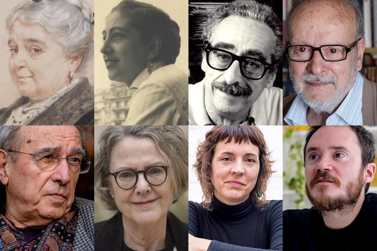 Dolors Monserdà, Maria Dolors Orriols, Manuel de Pedrolo, Joaquim Carbó (a dalt), Julià de Jòdar, Mercè Ibarz, Núria Cadenes i Borja Bagunyà (a baix).