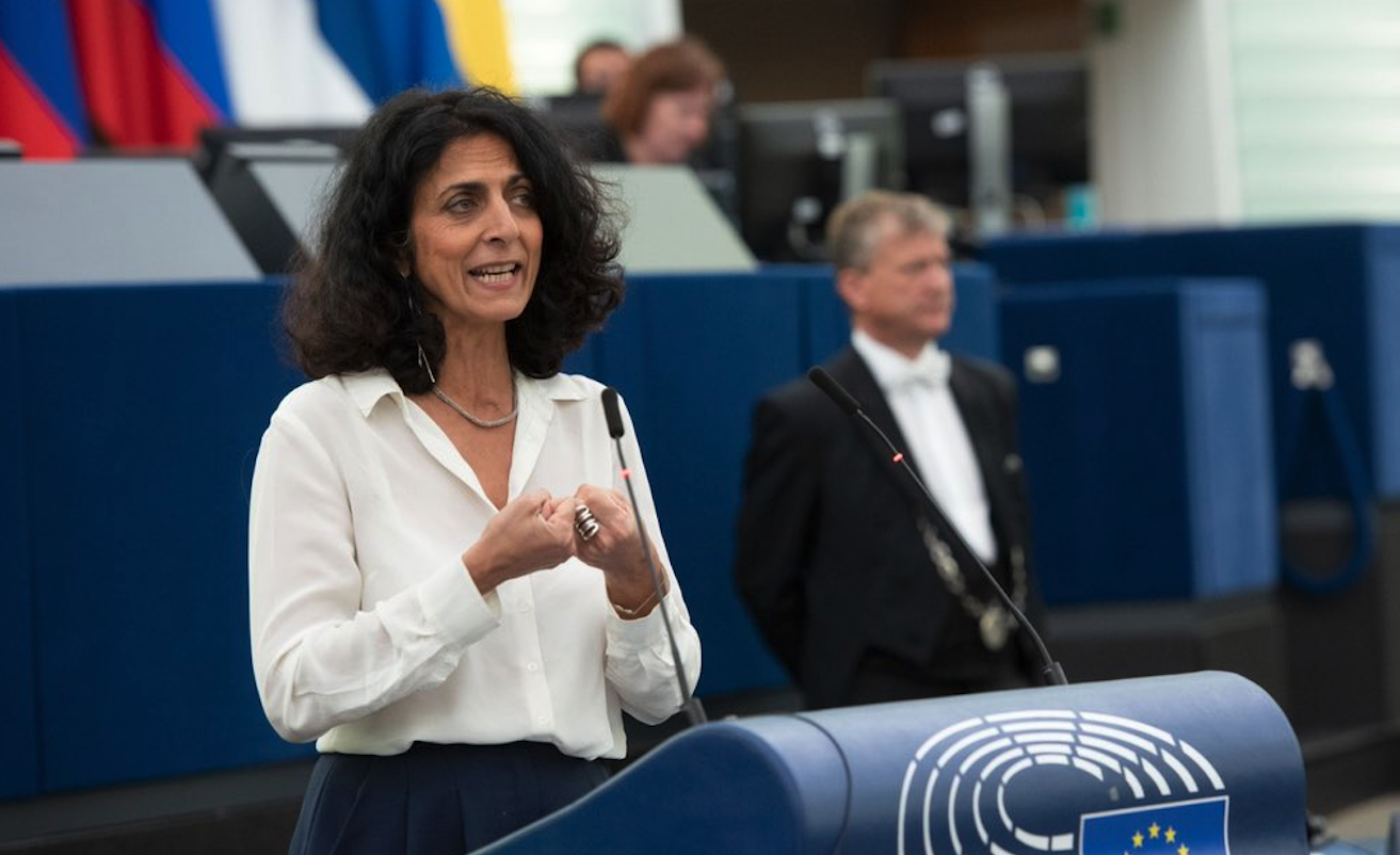L'eurodiputada italiana Maria Arena en una intervenció al Parlament Europeu