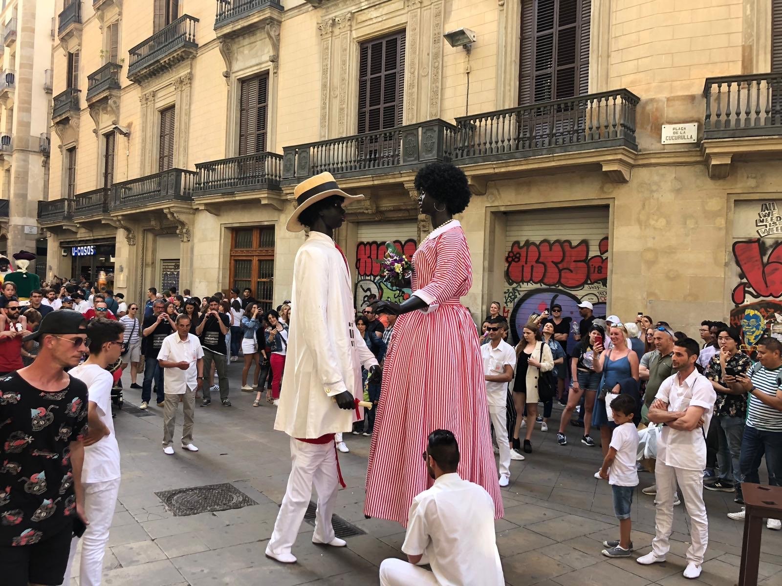 El Negrito i la Negrita a la Mostra de Gegants Petits Emblemàtics de l'any 2019 (fotografia de l'Ajuntament de Tarragona)