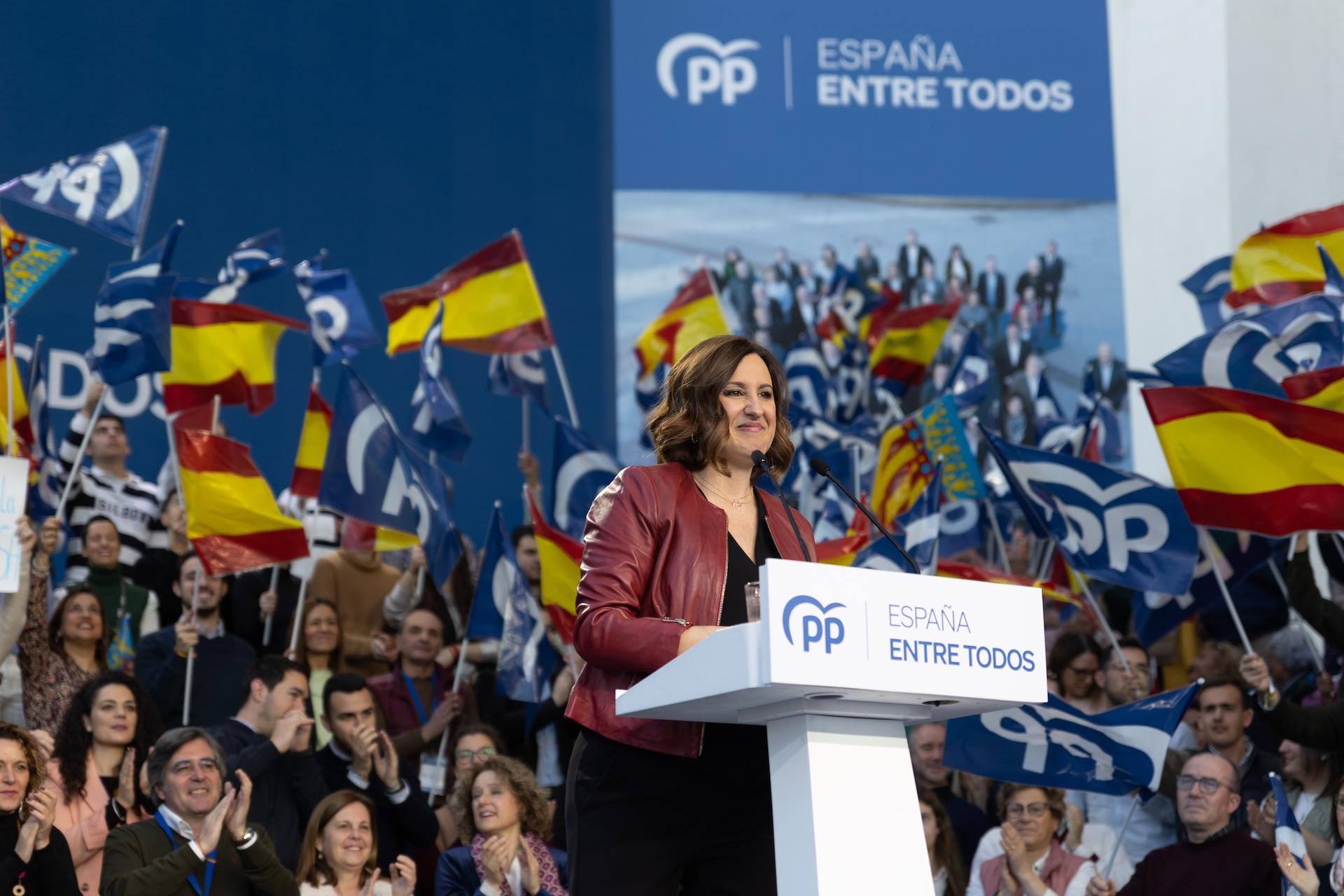 Maria José Catalá durant l'acte del PP a València (imatge facilitada pel Partit Popular).