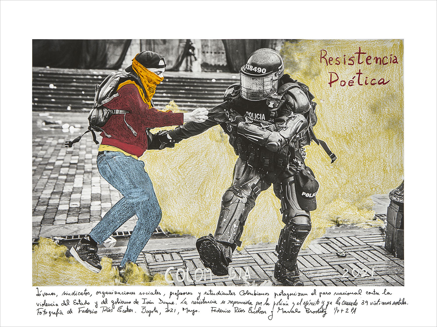'Resistencia poética', 2021. De l'aturada nacional de Colòmbia. Marcelo Brodsky. Cortesia de l'autor.