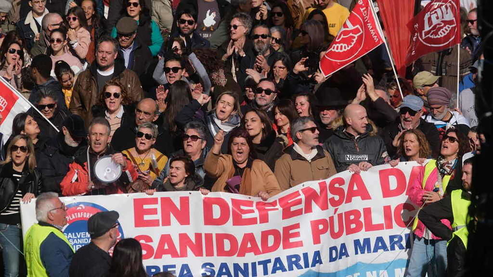 Manifestació a Sant Jaume de Galícia per la sanitat pública (fotografia: Nós Diario).