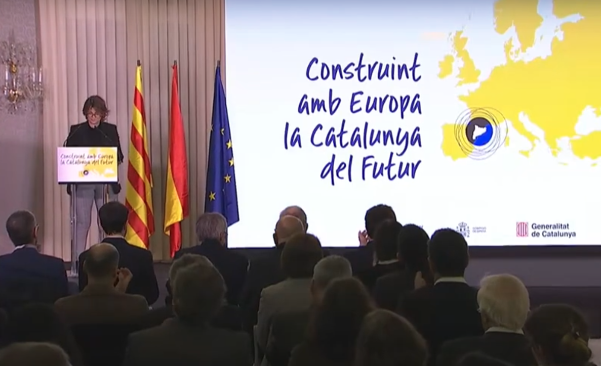 La consellera Serret parlant a Barcelona en l'acte