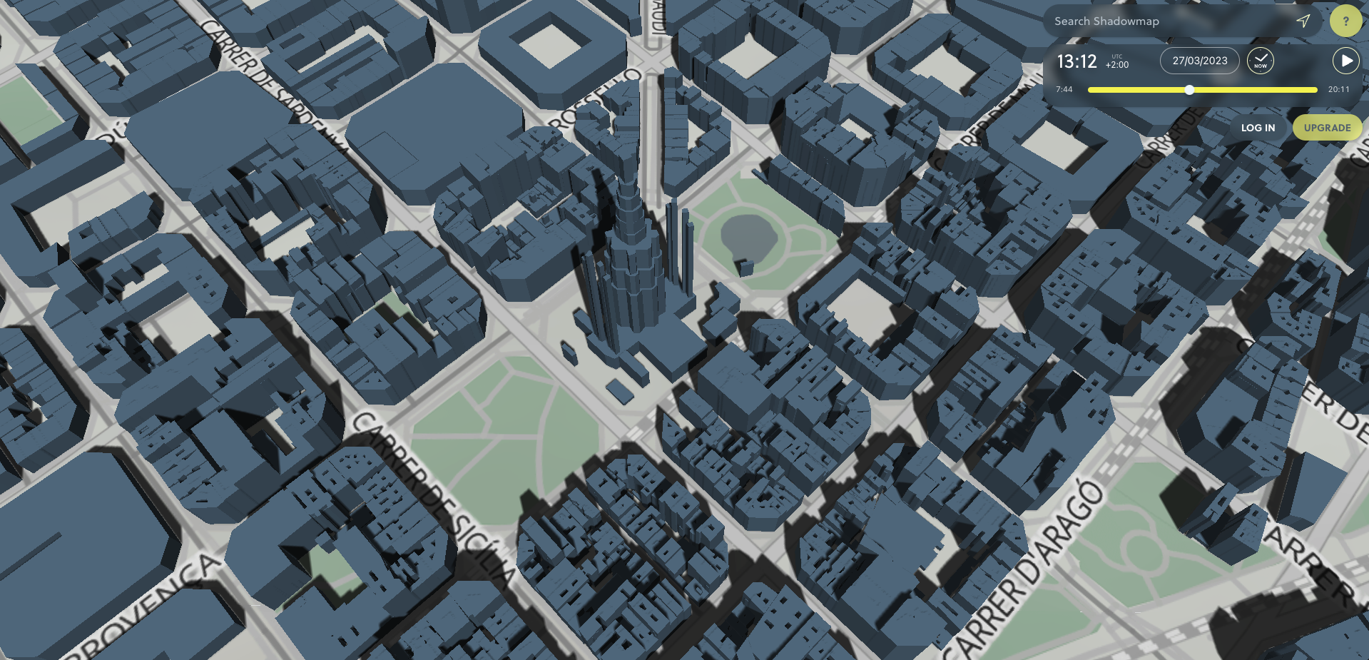 Mostra del sol i l'ombra que hi ha a la Sagrada Família