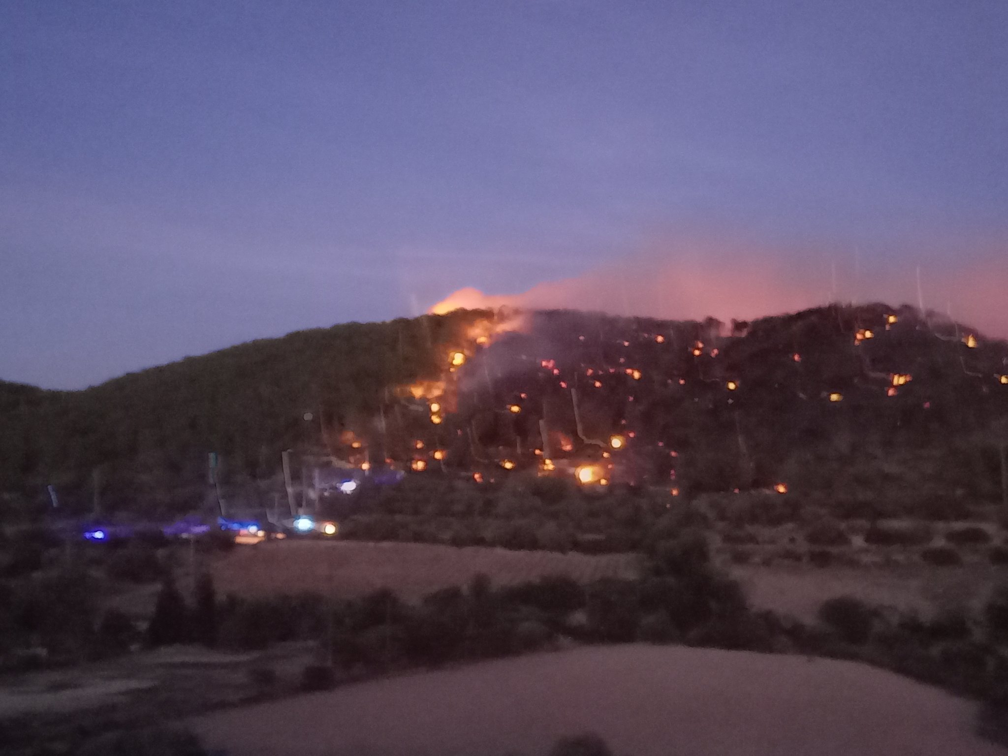 Un moment de l'incendi (fotografia: Elvira Chertó i Xavier López).