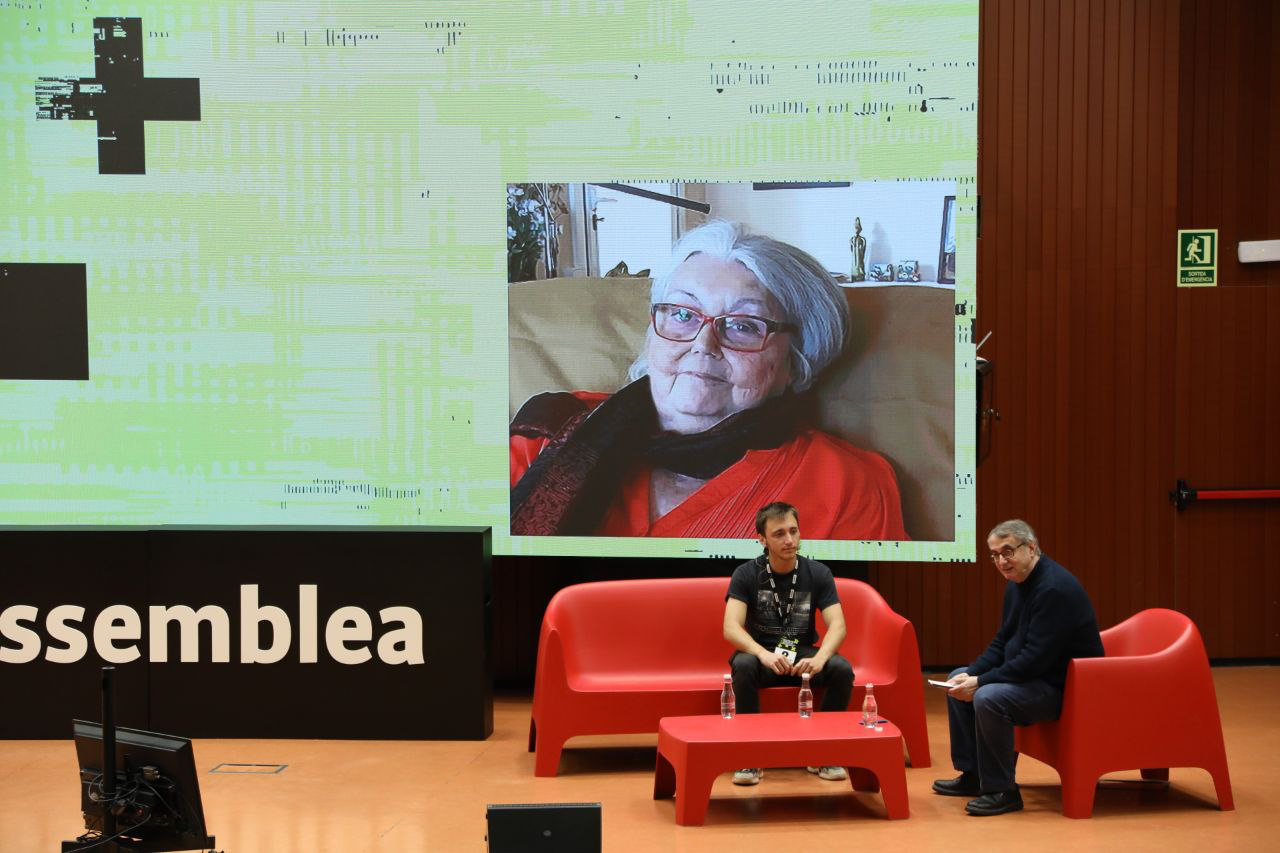Debat amb Àngels Martínez i Marcel Vivet, ahir.