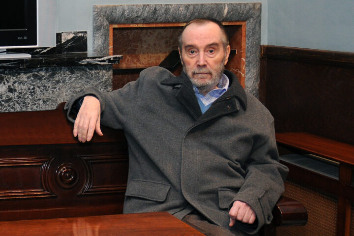 Josep Palàcios, a la casa Joan Fuster l'any 2008, durant la celebració d'un encontre d'escriptors Galeusca.