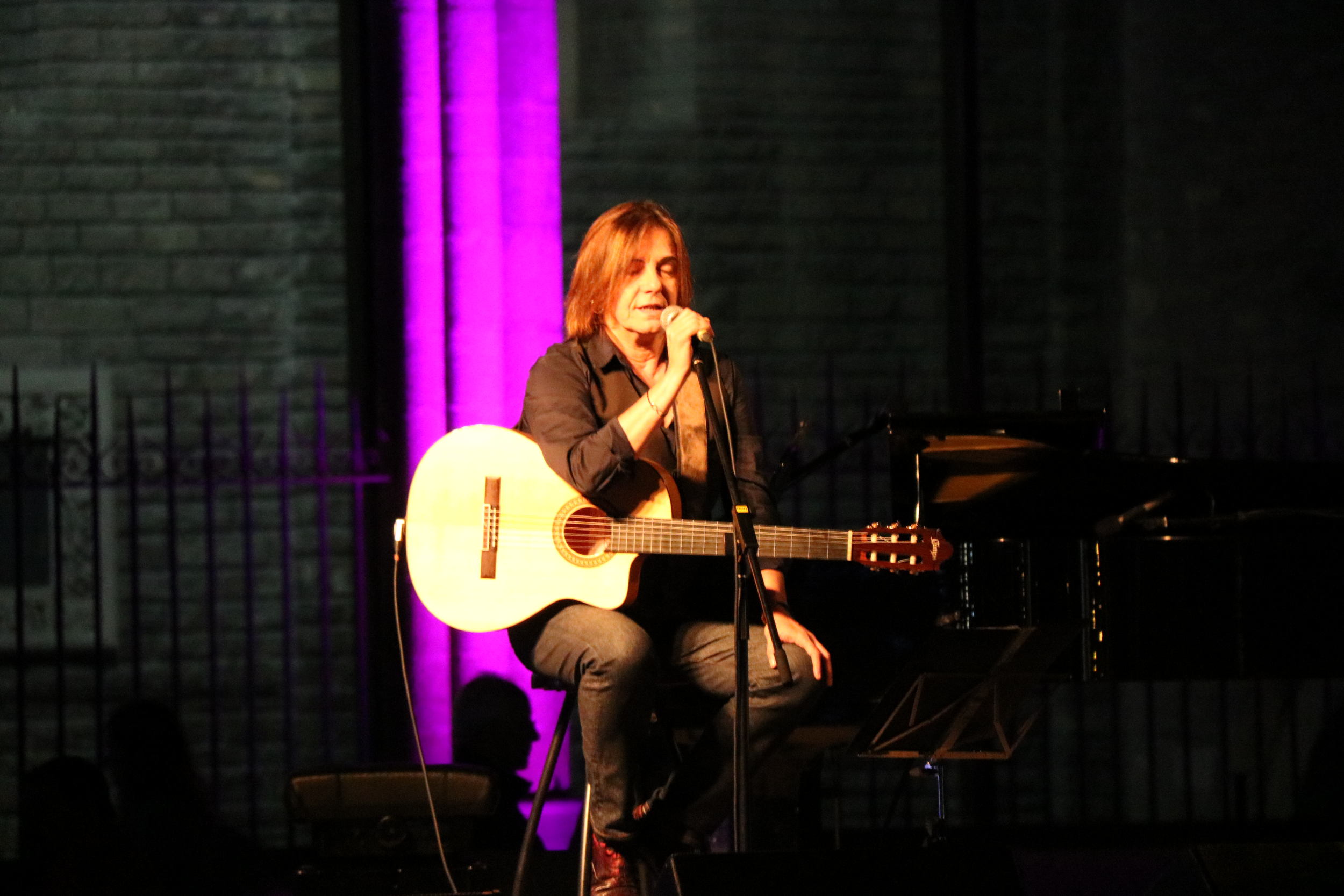 Pla mig de Sílvia Comes en una actuació (fotografia: Gerard Vilà).