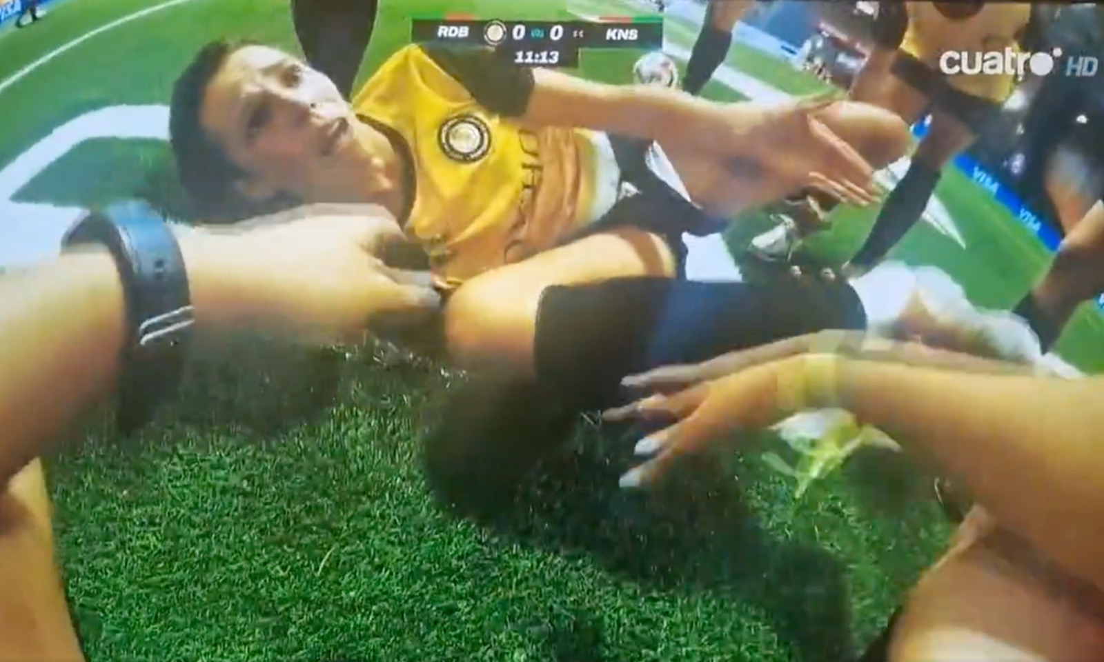 Captura del moment en què se li demana a la jugadora que parli castellà