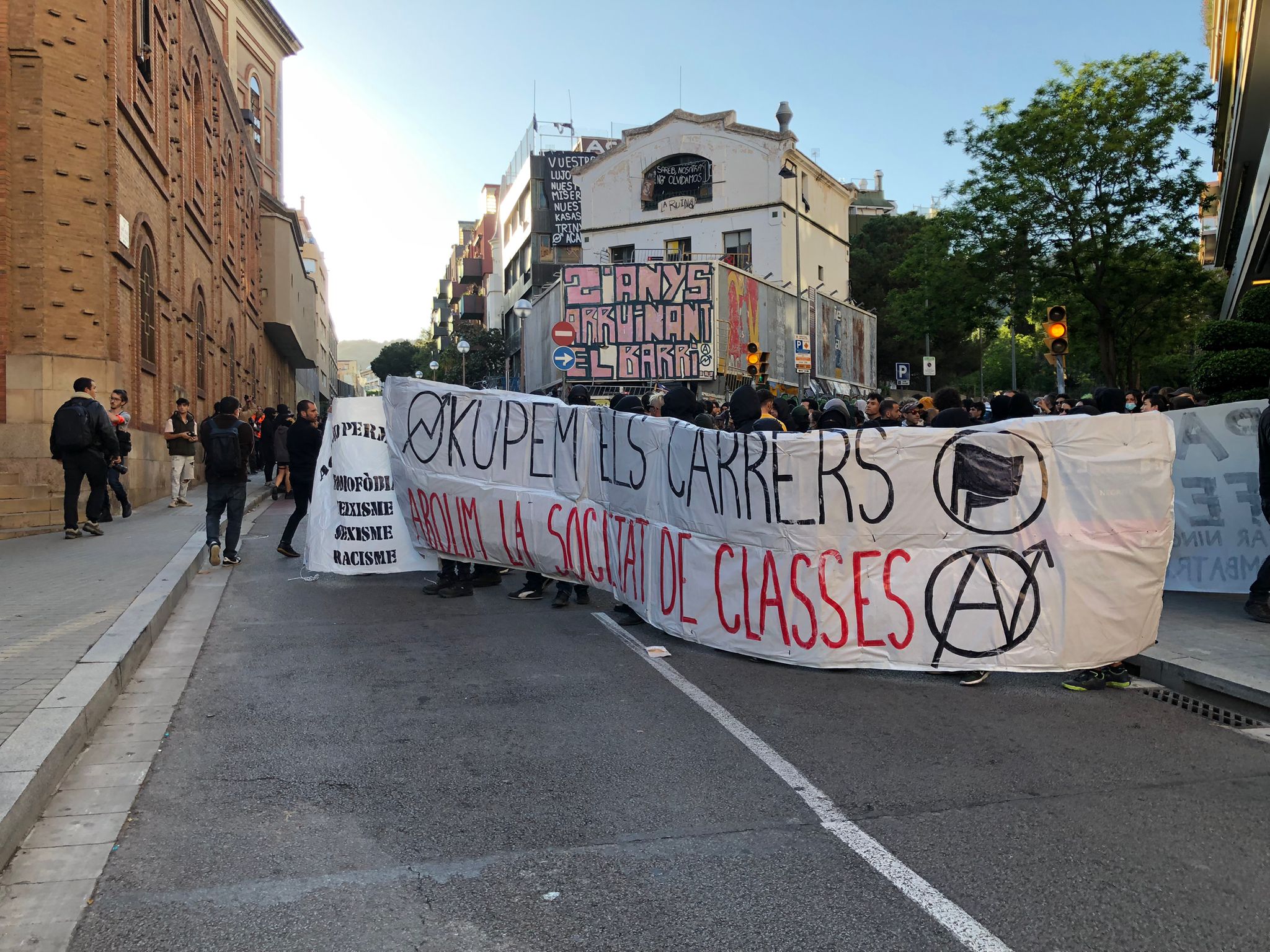 Concentració dels ocupes contra actes de partits espanyolistes la setmana passada