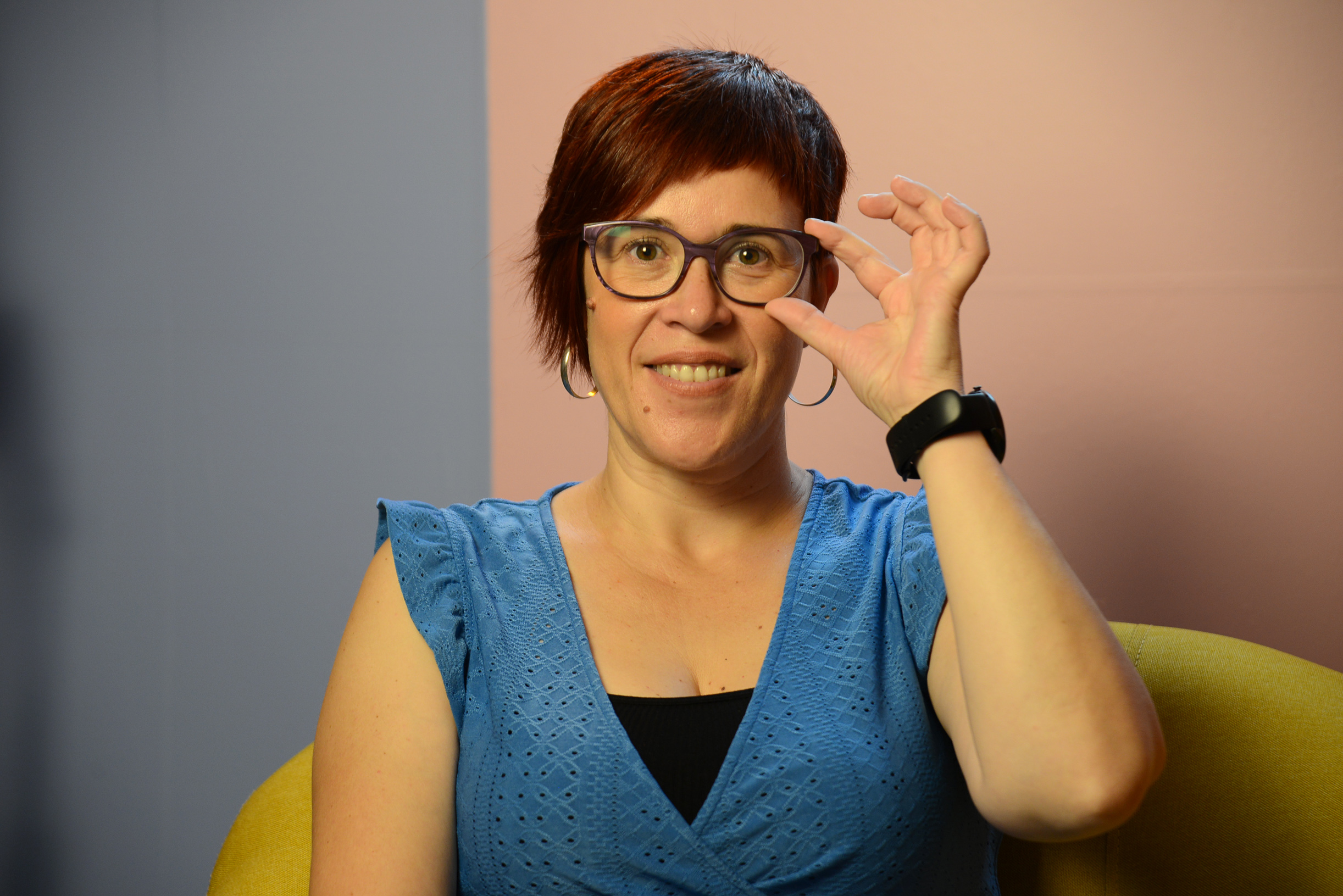 Àgueda Micó, candidata de Sumar-Compromís, ahir durant l'entrevista (fotografia: ©Prats i Camps).