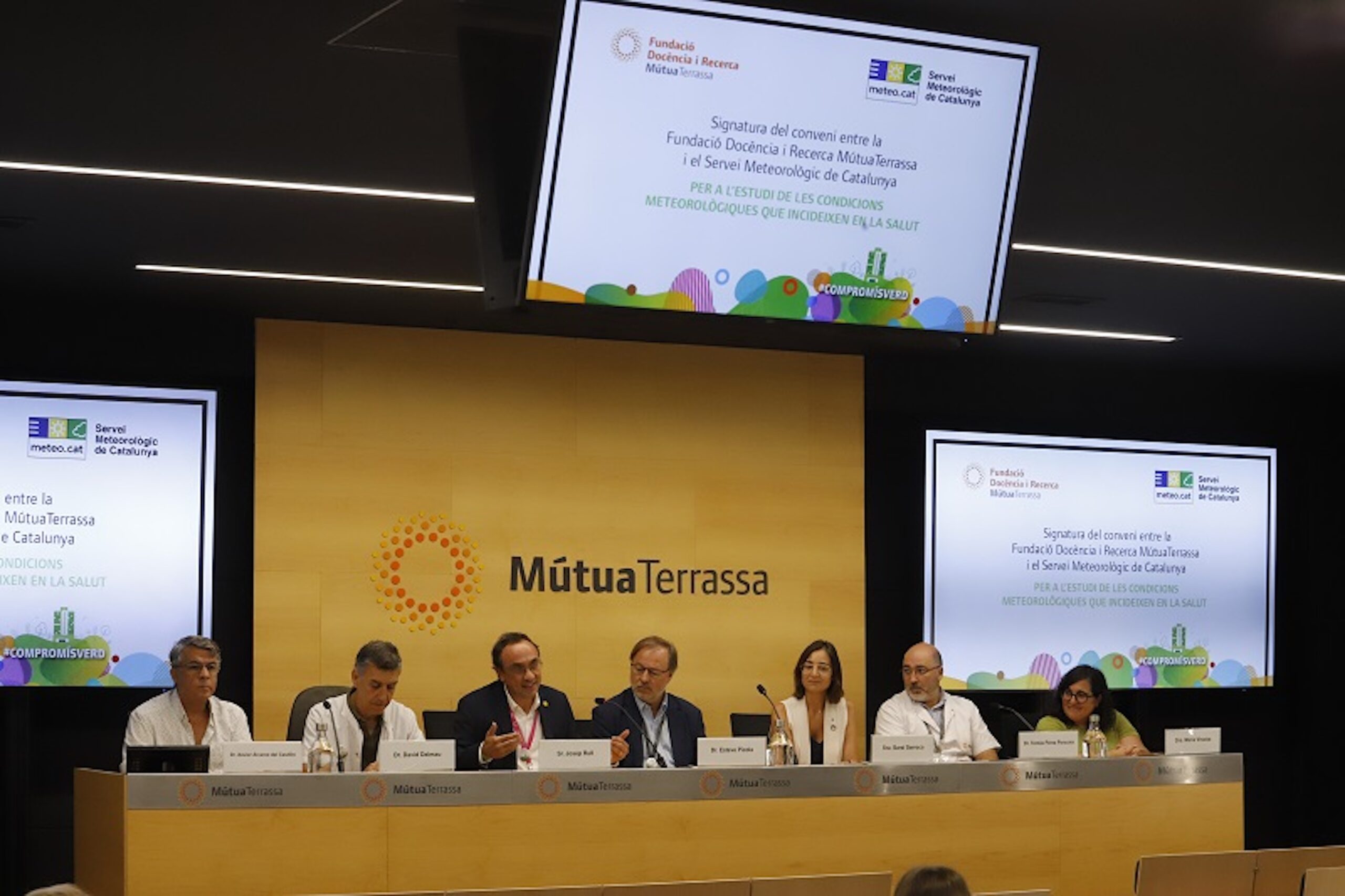 Un moment de la presentació de l'acord (fotografia: Meteocat).