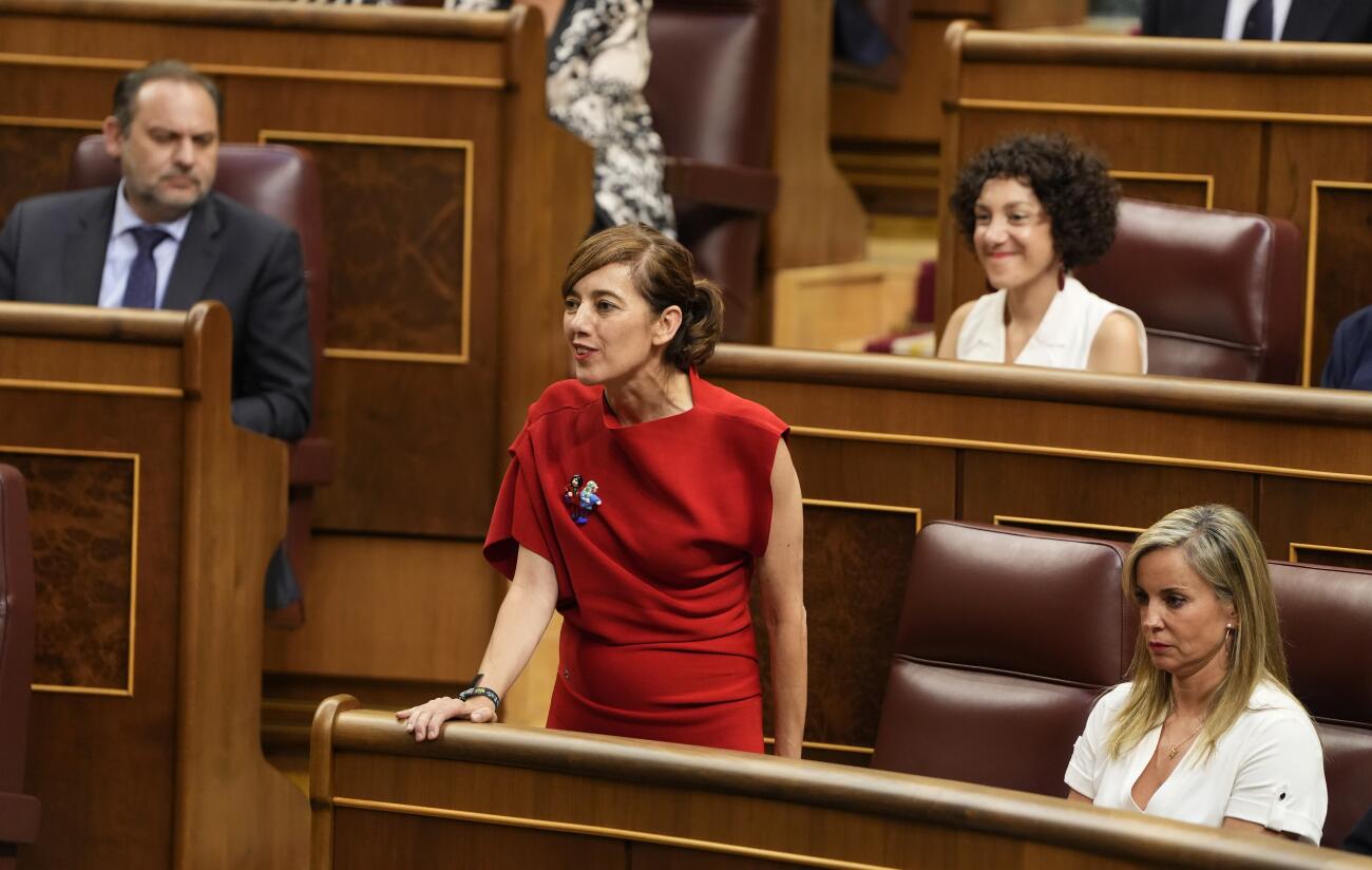 La diputada de Sumar, Marta Lois, en una intervenció durant el ple de constitució de les Corts Generals. (Fotografia: Javier Barbancho, ACN)