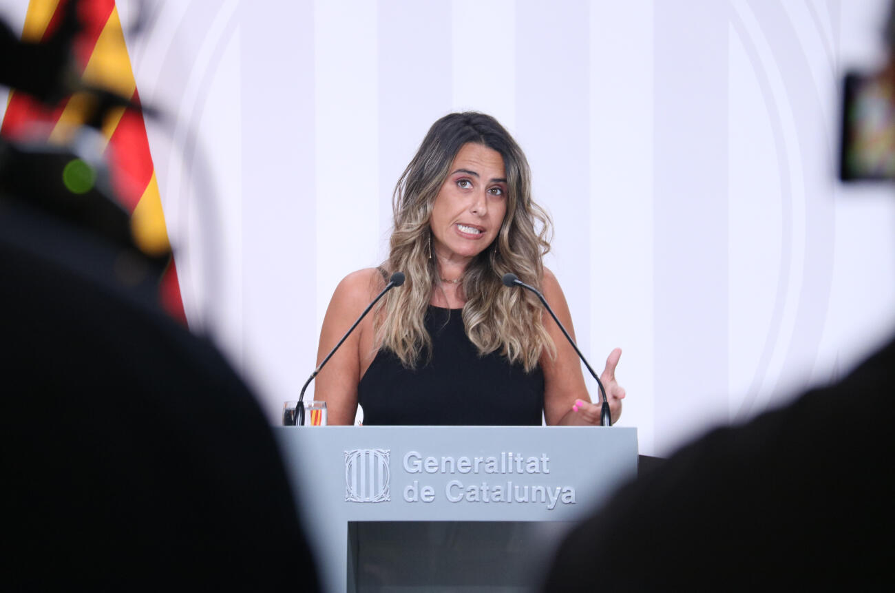 La portaveu del Govern, Patrícia Plaja, a la roda de premsa d'avui després de la reunió del Consell Executiu. (Fotografia: ACN)