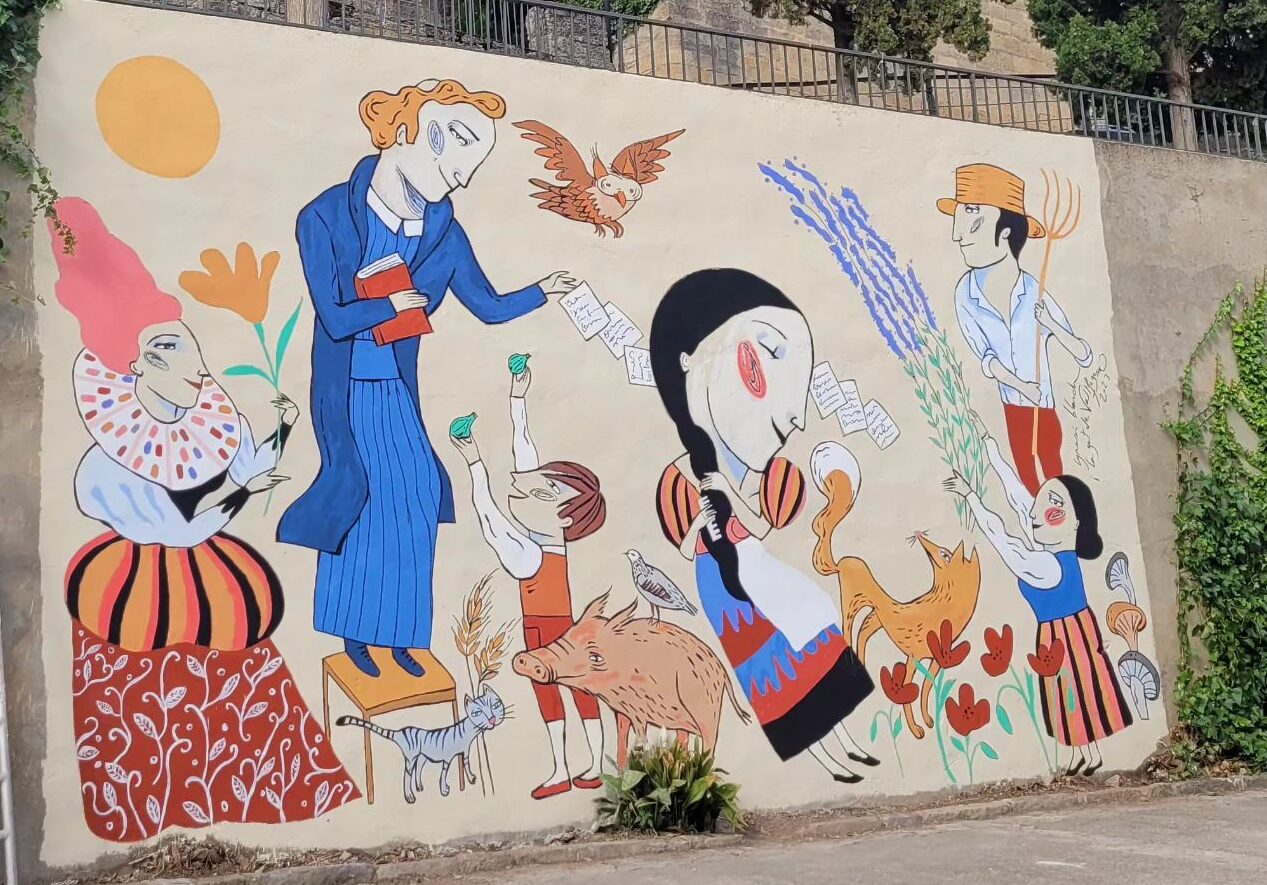 Mural d'Ignasi Blanch a Vallfogona de Riucorb en motiu de l'Any Rector de Vallfogona.