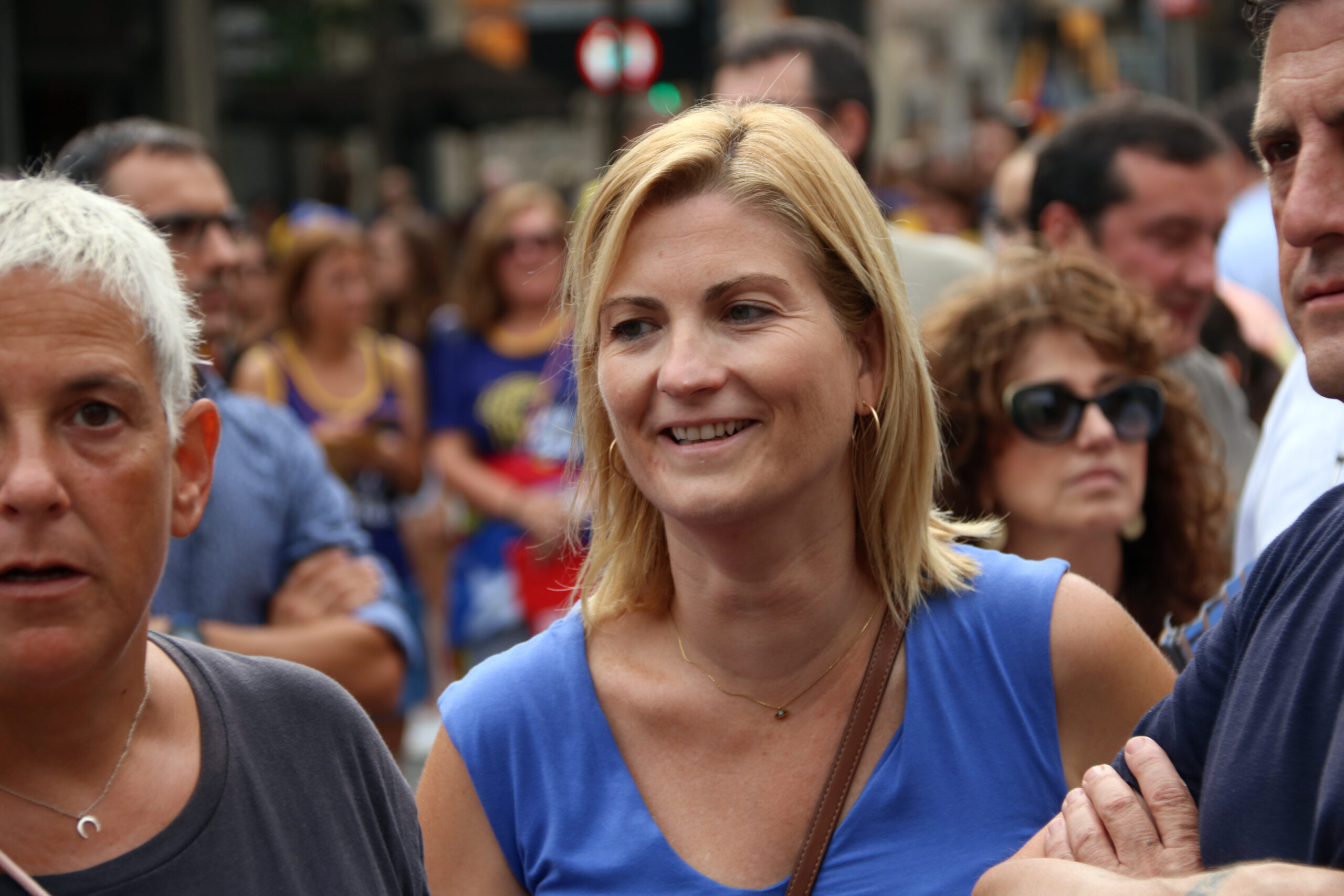 Raquel Sans a la manifestació de la Diada 2023 (fotografia: ACN / Guillem Roset).